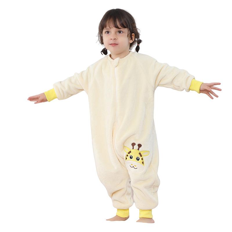 Baby Cartoon Flannel Romper Warm One Piece Pajamas Autumn Winter Homewear for Kids