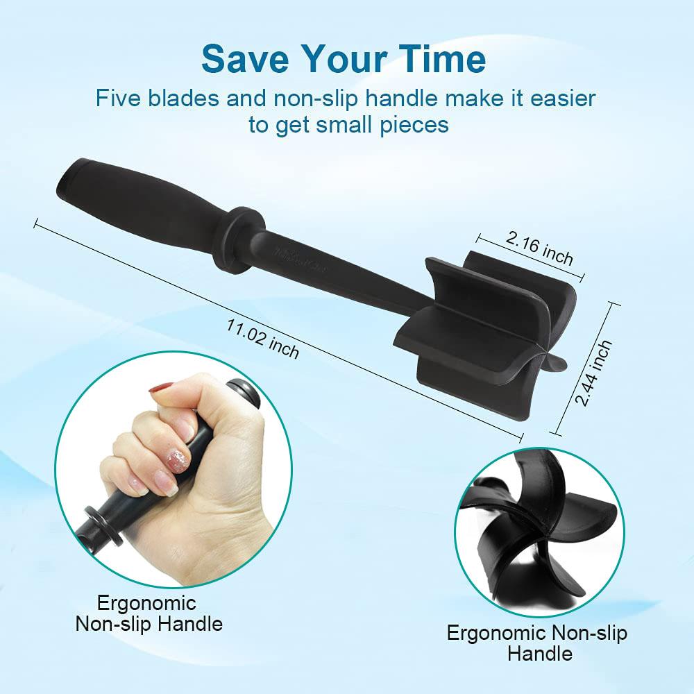 Multifunctional Heat Resistant Meat Masher Nylon Meat Chopper Hamburger Chopper Ground Meat Chopper Utensil Non Stick Cookware
