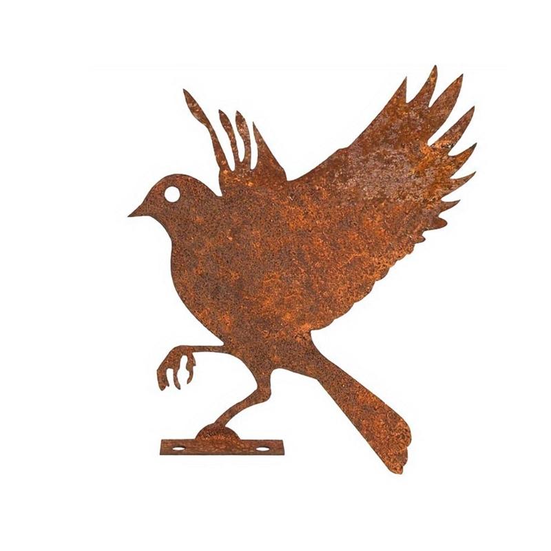 5 Antique Weathered Bird Statues Sculptures Outdoor Garden Ornament Unique Rusty Metal Artwork Indoor Handcrafted Art