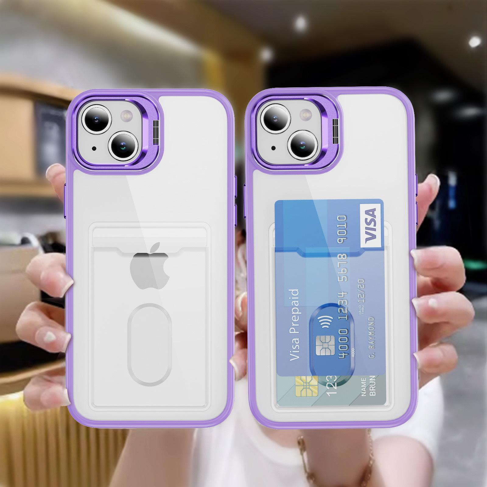 

Подходит для Apple 15 Прозрачный чехол для телефона с карманом для карты IPhone 16 Защитный чехол с полной защитой от падения для 12Pro Apple 15Plus