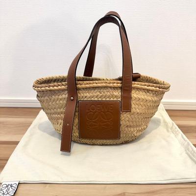 Used Basket Bag Raffia Tote Bag Small