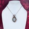 Rainbow Moonstone Pendant Gemstone Copper Wire Wrapped Jewelry Handmade Pendant