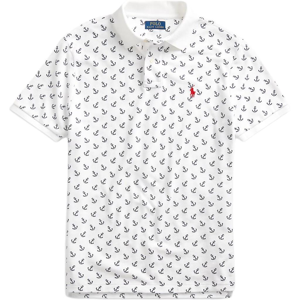 Polo Ralph Lauren Small Pony Logo Embroidered Nautical Print Short Sleeve Polo Shirt Men tops 710790618-001