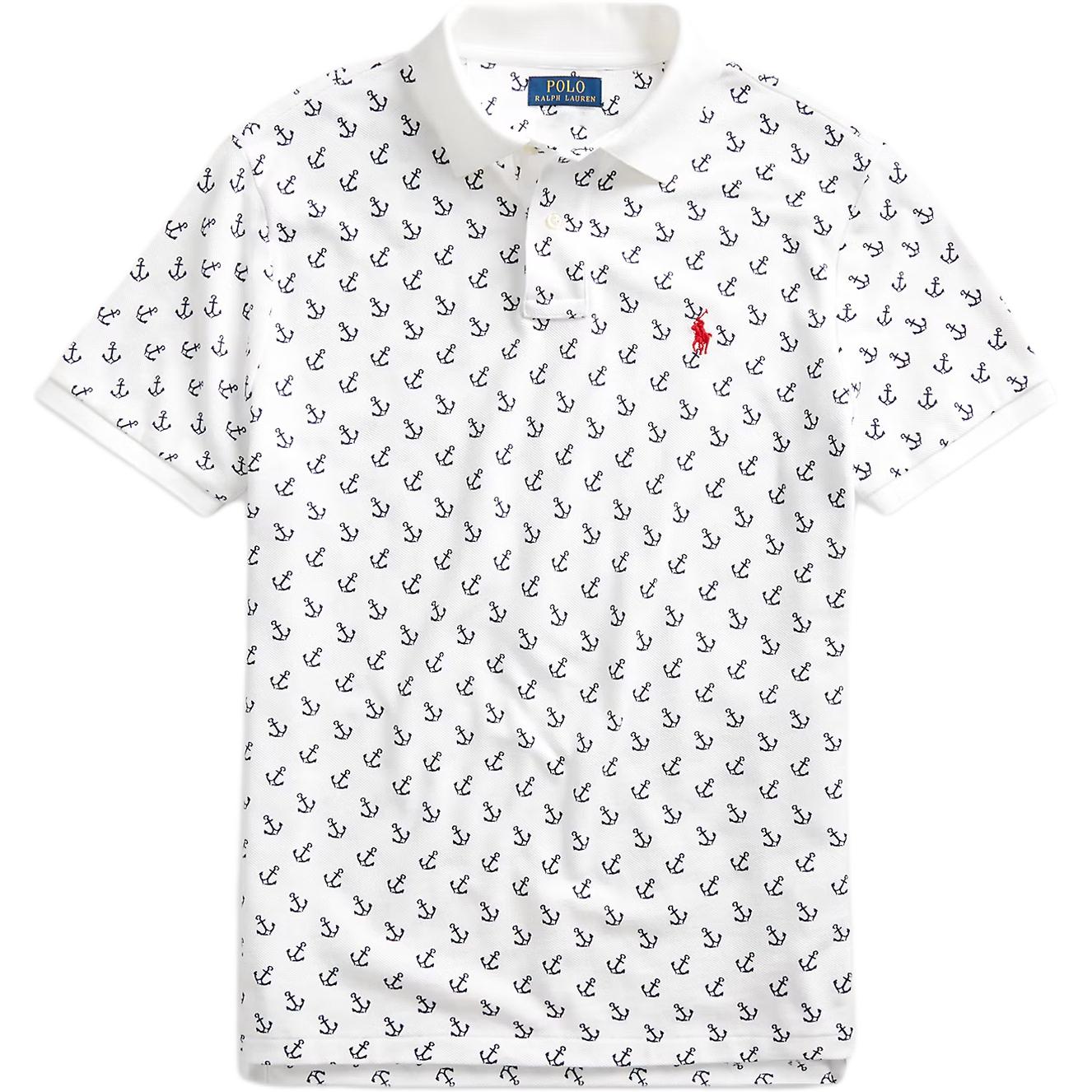 

Polo Ralph Lauren Мужская рубашка-поло с коротким рукавом и вышивкой логотипа маленькой пони, с морским принтом 710790618-001 S