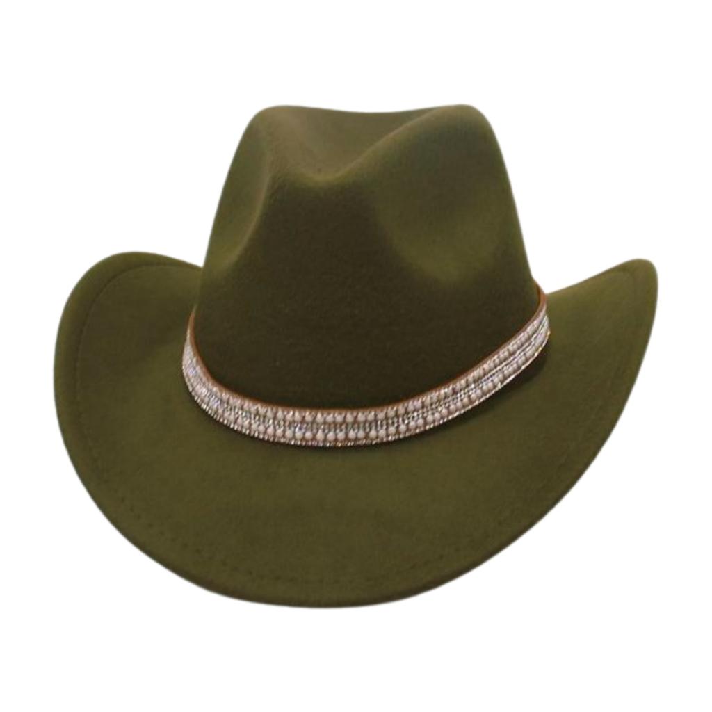 British Jazz Hat Men'S And Women'S High-End Flash Rhinestone Accessory Hat Cowboy Hat