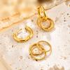 Fashion Round Beads Multi-ring Earrings for Women,Stainless Steel Ball Hoop Earrings Gold Color,Waterproof Jewelry Gift
