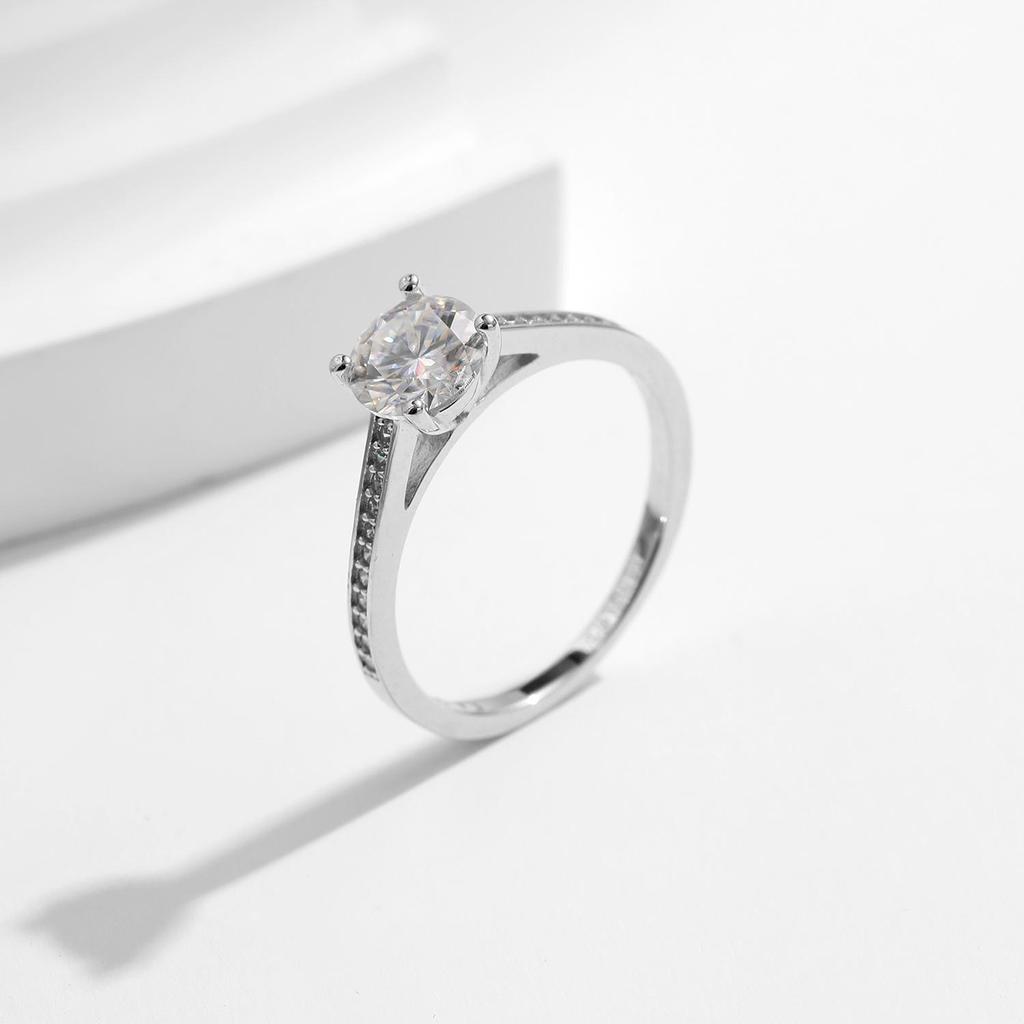 Modian D Kleur Lab Diamant 1ct Moissanite Ring Voor Vrouwen 925 Sterling Zilver Klassieke Bruiloft Verlovingsband Sieraden Geschenken