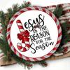 One Piece Christmas Wreath Round Tin Sign Metal Wall Art for Home Bar Garden Holiday Decor Gift 7.8 Inch
