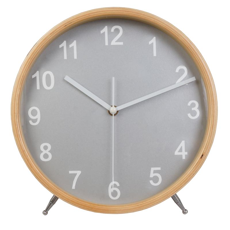 

1 шт. европейские деревянные бесшумные настольные часы для гостиной, простые декоративные часы со стрелкой, настольные креативные деревянные кварцевые часы серебряный серый