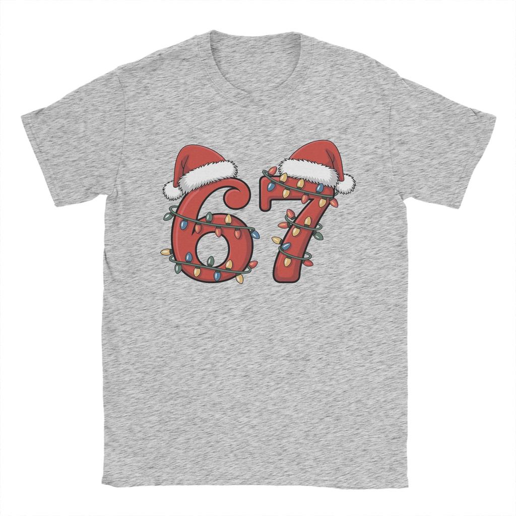 Christmas Number 67 Xmas Men's T Shirts Novelty Tee Shirt Short Sleeve Crew Neck T-Shirt Cotton 6XL Tops