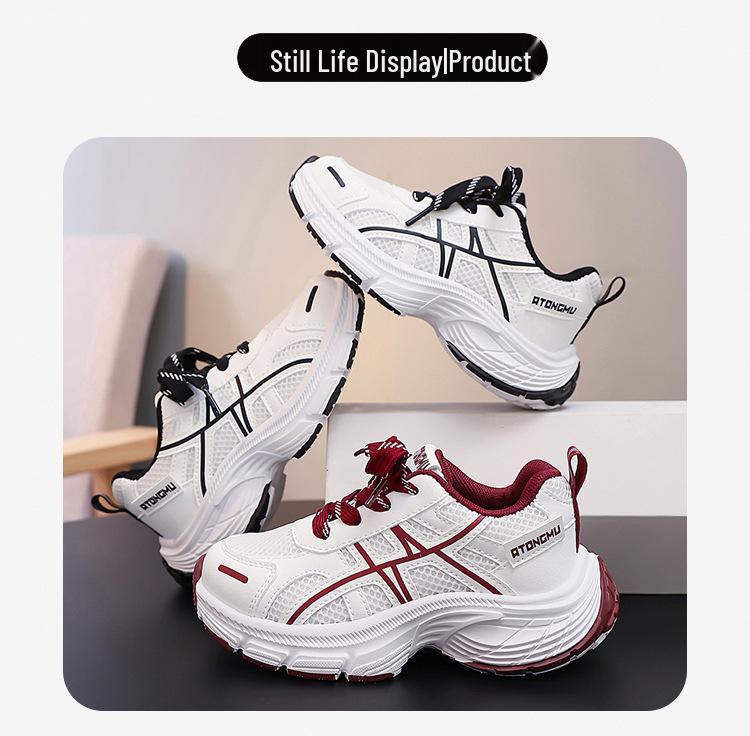 Baskets Chunky en Maille pour Enfants - Style Printemps/Automne 2026, Chaussures Décontractées Polyvalentes et Fashion pour Garçons et Filles en École Primaire