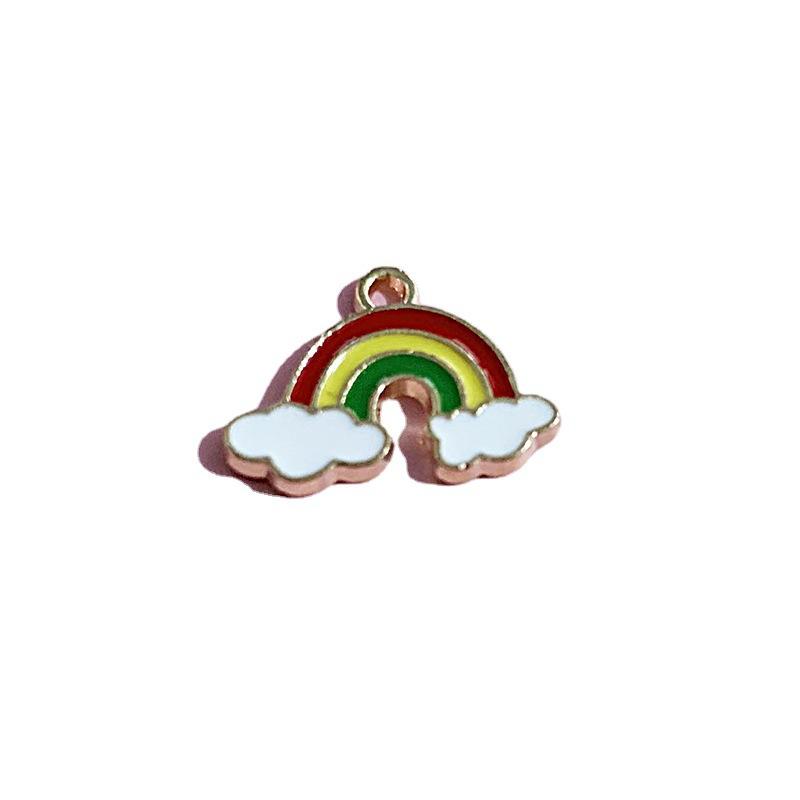 Alloy Drip Pendant Rainbow Cloud Diy Alloy Jewelry Accessories Headgear Earrings Rubber Band Earrings