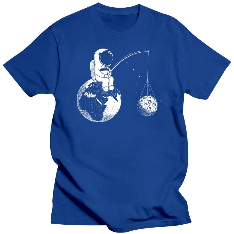 

Мужские футболки из 100% хлопка, свободные забавные дизайнерские мужские топы с принтом астронавта, крутая футболка, мужские футболки M синий