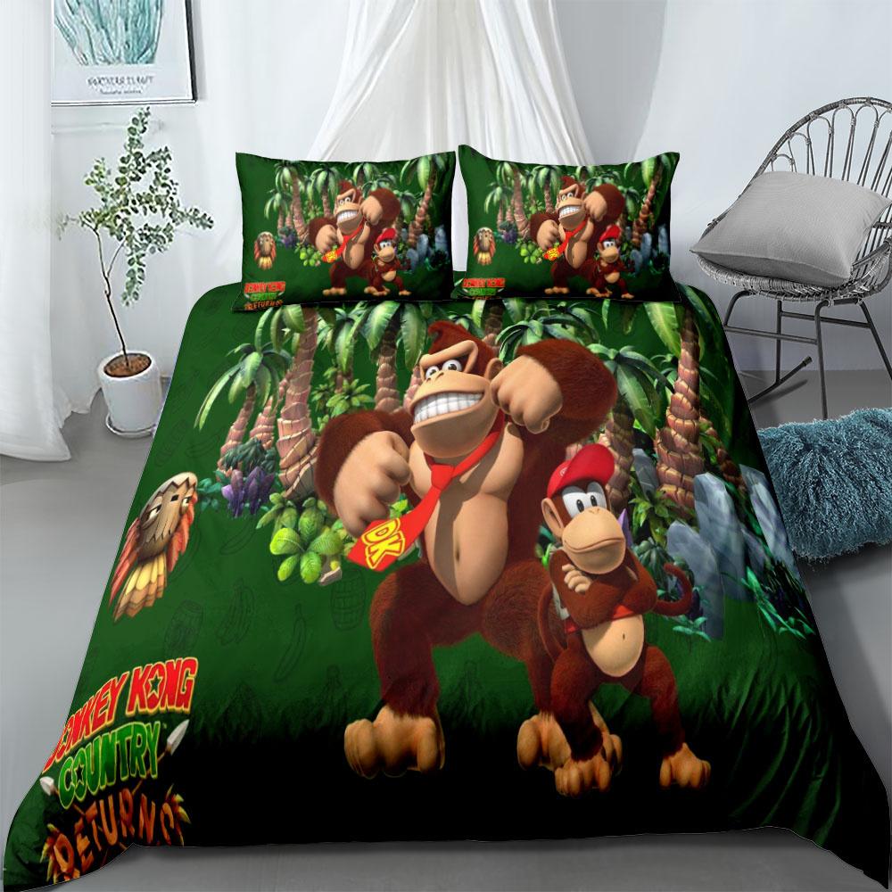 

Комплект постельного белья Donkey Kong Switch Game Single Twin Double Queen King Cal King Size Комплект постельного белья EU single(135x200cm)
