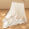 Women's 100% Pure Cashmere Herringbone Scarf with Tassels - Solid Color, Fine Spun, Water-Soluble, New Spring/Autumn Style.