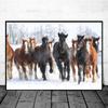 Horse Wall Art Posters Horse Running Canvas Art Print Painting Beautiful Horses Pictures for Modern Home Living Room Decoration