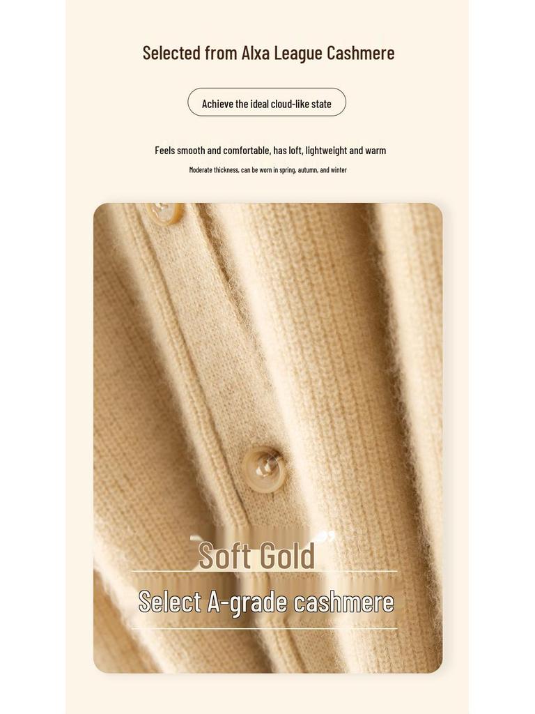 Women's Slim Fit Cashmere Polo Collar Cardigan - Comfortable Knitwear Coat for Autumn/Winter Fashion