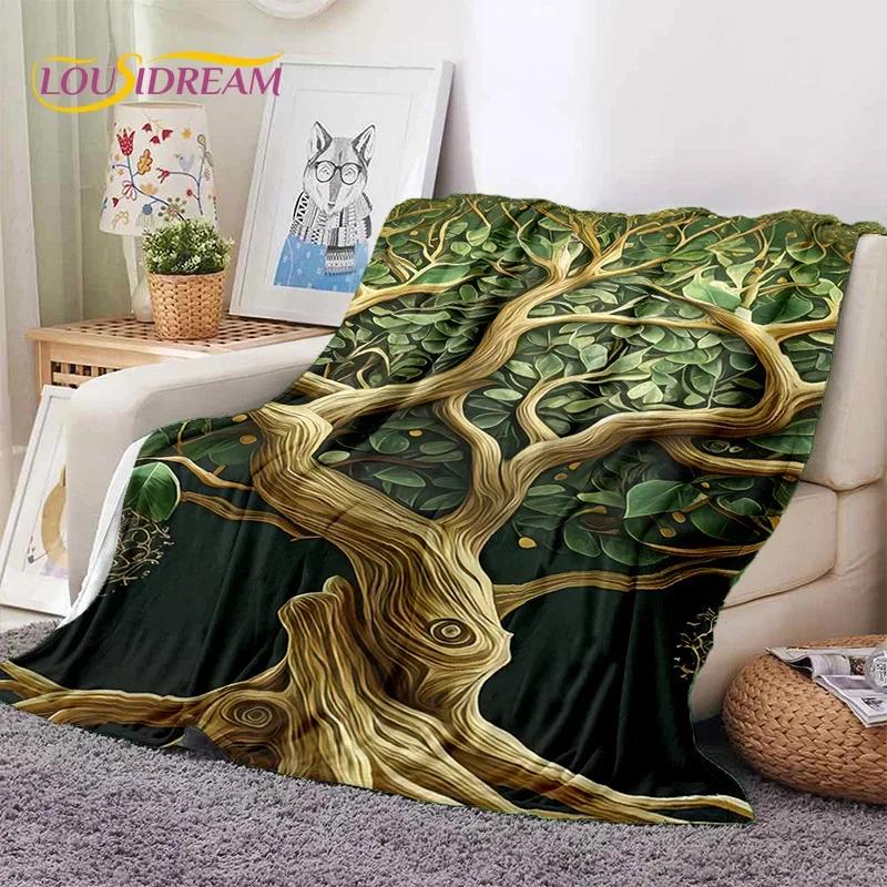 Tree of Life Nature Viking Yggdrasil Norse Soft Flannel Blankets,Throw Blanket Comfortable Blanket for Picnic Beds Home Bedroom