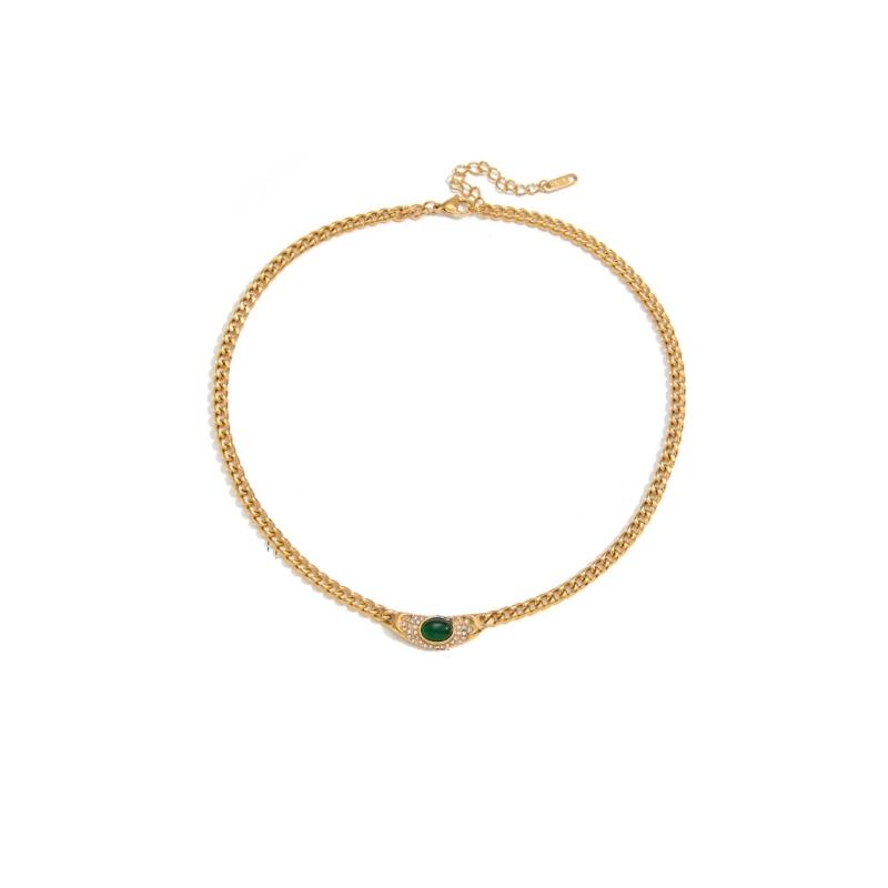 Minimalistický Elegantní Přívěsek se Zirkonovým Akcentem Řetízek z Nerezové Oceli Šperk Pro Ženy Denní Nošení Dárek