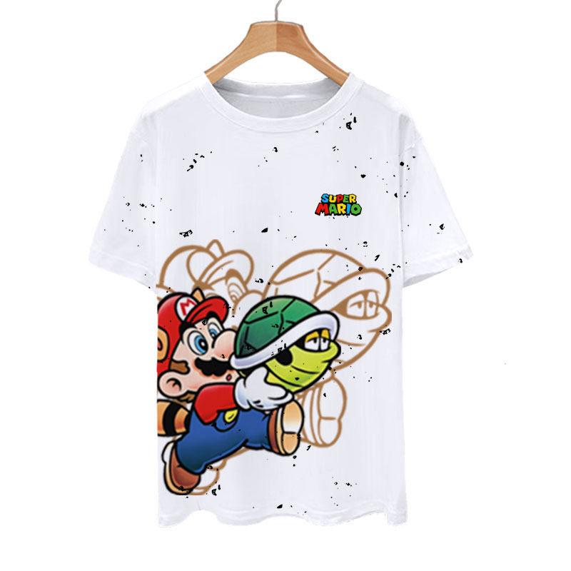Super Mario Mario Luigi Mario Game Peripheral Summer Quick Dry 3D Short Sleeve T-shirt Men's and Women's Half Sleeve