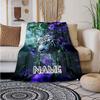 Flowers And Tigers Customize Your Name Outdoor Blanket Suitable For All Seasons Comfortable And Warm Soft Blanket Suitable For Travel Gifts For