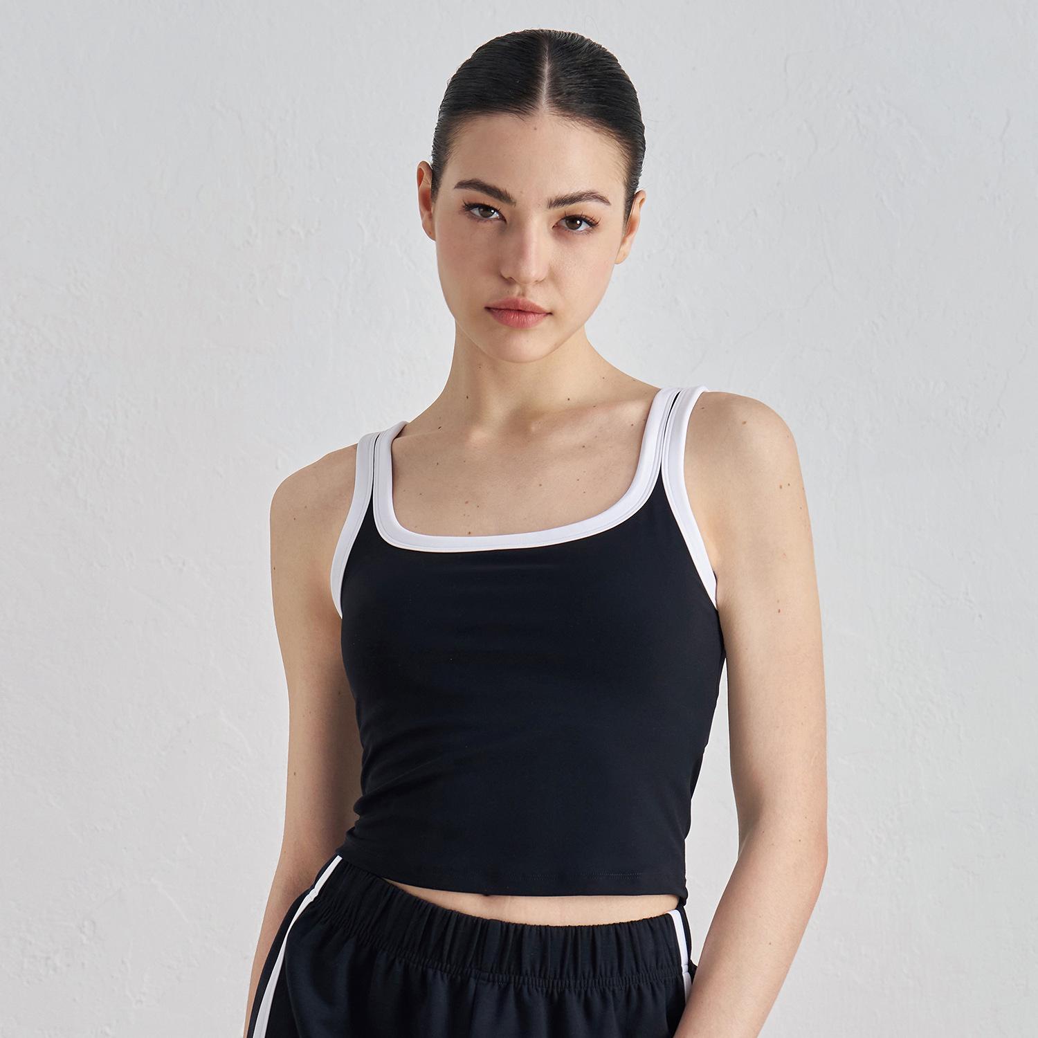 

Женский спортивный бюстгальтер с цветными блоками на весну/лето 2025 - жилет для фитнеса на открытом воздухе и йоги S/4