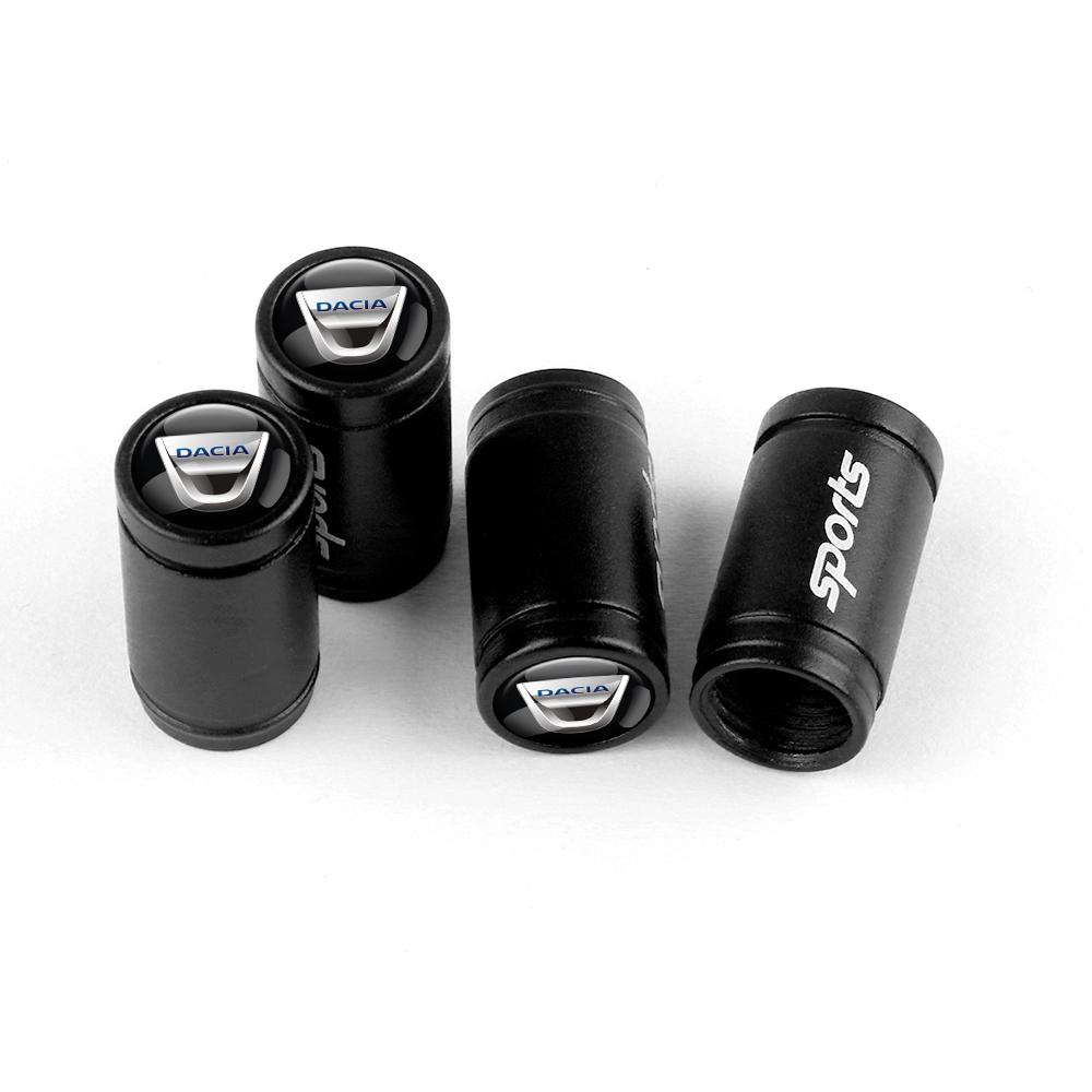 Novas 4 Peças Tampas de Válvula de Pneu de Roda de Carro Coberturas de Haste de Ar Acessórios Para Dacia Duster Logan Spring Sandero Stepway Dokker Lodgy Jogger