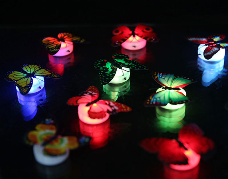 Colorful Changing Butterfly LED Night Light Lamp Home Room Party Desk Wall Decor