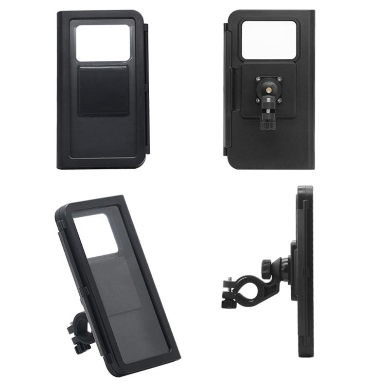 Bike Phone Mount Waterproof, Motorcycle Phone Mount with Aluminum Handlebar Mount Base Touching Screen Phone Case