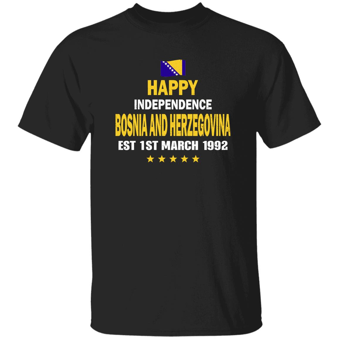 

Happy Bosnia Herzegovina Flag Day Est 1St March 1992 Bosnian Proud Independence Celebration 2026 Unisexs Womens Cotton Tshirt M