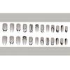 Extra Long Press On Nails, Coffin Fake Nails, Glossy Acrylic Nails, Artificial Glue On Nails For Women And Girls 24pcs-Black Abstract Swirl