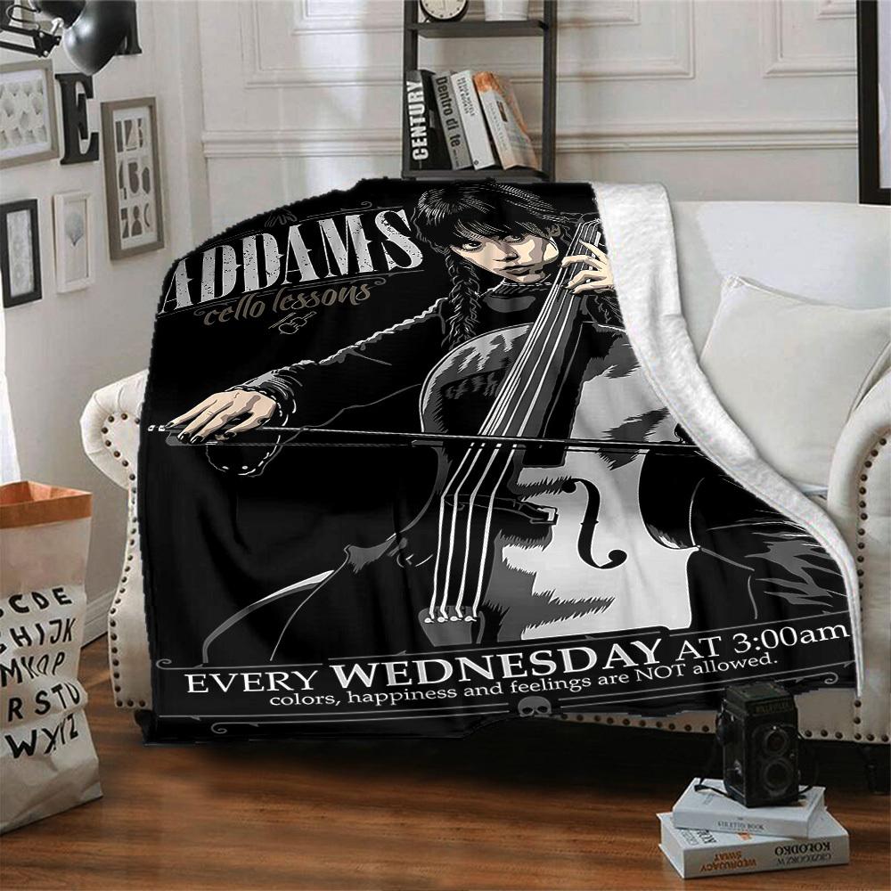 1pc Addams Cello Soft Flannel All Season Throw for Home, Office, Outdoor UseDurable Comfort Soft Warm Throw for Home