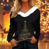 Dámské košile s dlouhým rukávem Roztomilé topy Vánoční potisky Trička Blůzy Ležérní Nadměrné velikosti Základní topy Pulovr