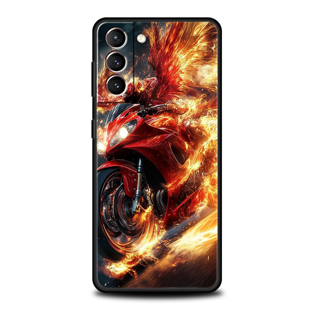 

Phone Case Cover for Samsung Galaxy S25 Edge S24 S23 S22 S20 S21 FE Ultra S10 S10E Plus 5G Soft TPU Capas Motorcycle Fundas Bags Samsung S23