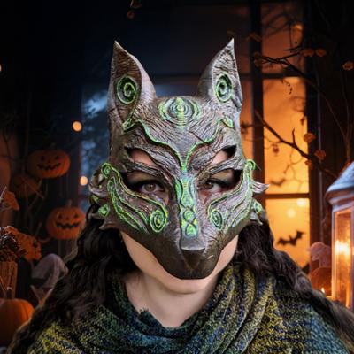 Fuchsmaske für Erwachsene Wolf Tier Halbgesichtsmaske Halloween Party Cosplay