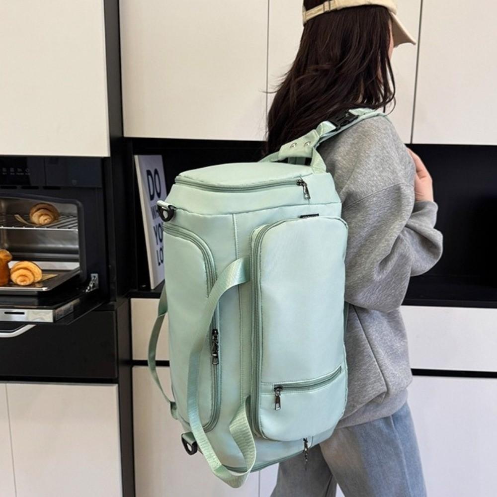 Oxford Cloth Travel Luggage Bag Solid Color Duffle Bag Simple Sports Fitness Bag  Gym