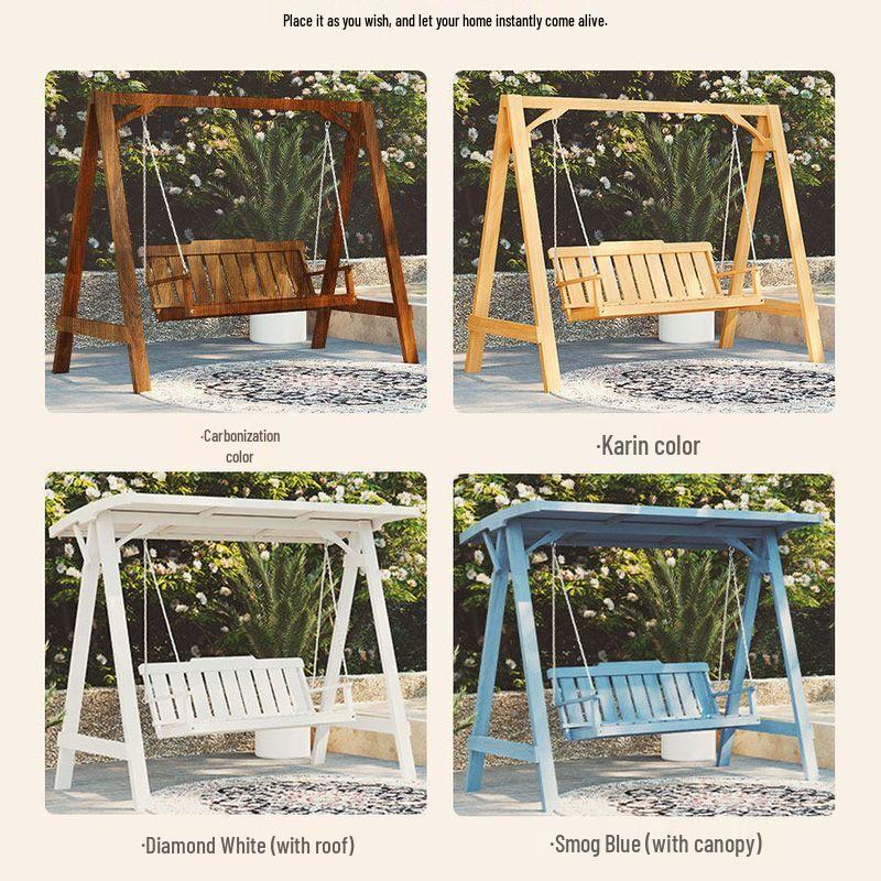 Outdoor Solid Wood Garden Swing Chair
