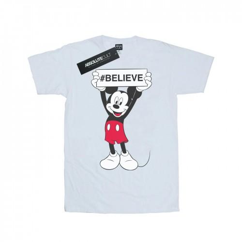 Disney Womens/Ladies Mickey MouseBelieve Cotton Boyfriend T-Shirt