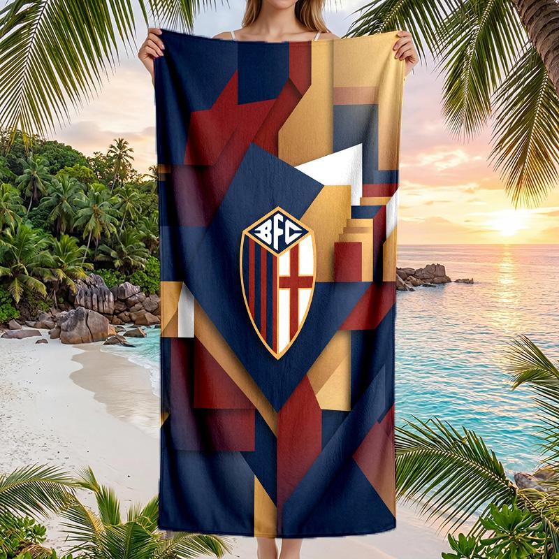 Bologna FC Druck Schnelltrocknendes Strandtuch Mikrofaser Saugfähig Tragbares Reise-Badetuch