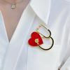Creative Stethoscope Enamel Clothing Pins for Women Red Heart Black Tube Women's Brooches Jewelry Suit Accessories