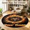 Round Rug Custom NameHull City Pattern Non Slip Carpet Home Floor Decor