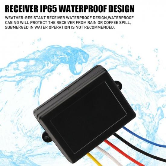 Car Vehicle Winch Wireless Control Remote KeyFob Transmitter Receiver -Black Kit