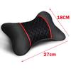 2Pcs PU Leather Knitted Car Pillows Headrest Neck Rest Cushion Support Seat Accessories Auto Black Safety Pillow Universal