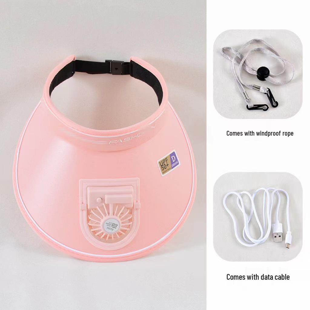 UV Protection Wide Brim Hat with Rechargeable Fan