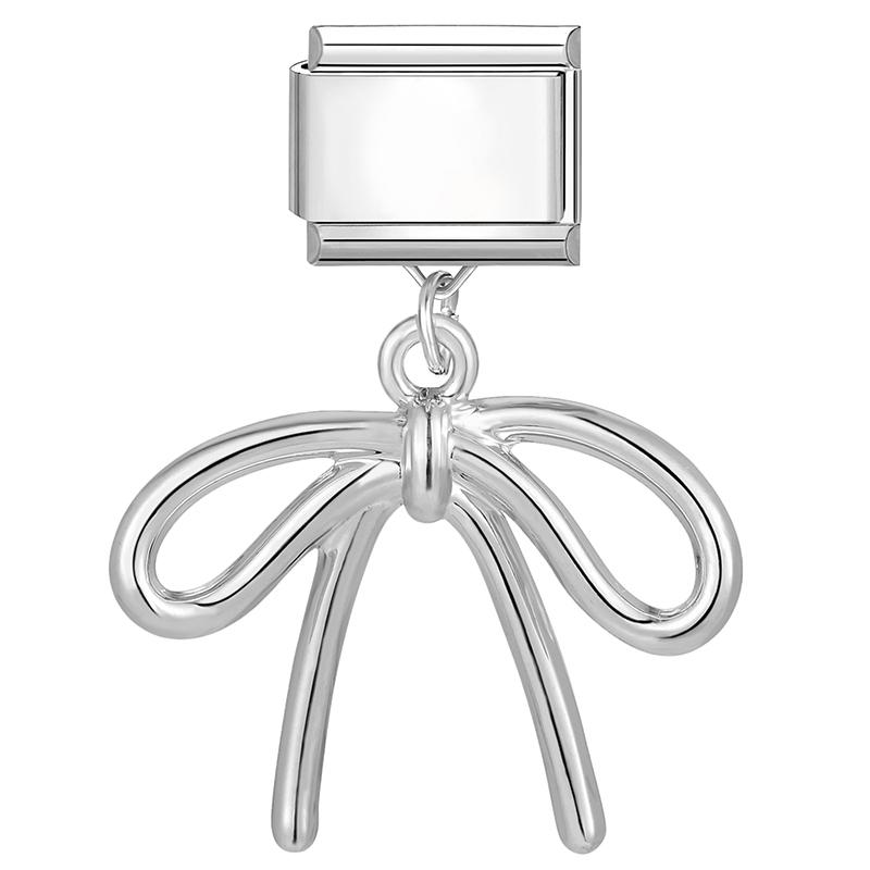 New Bow Crown Butterfly Heart Key Cherry Pendant Italian Charm Link Stainless Steel Fit 9MM Bracelet Women Men DIY Making Gifts