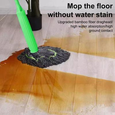 Mop 2 w 1 Yousheng do odwadniania z obrotem 360 stopni, głowice z mikrofibry ultrafine, pionowe przechowywanie, mop do zawieszania na ścianie, środek do czyszczenia podłóg
