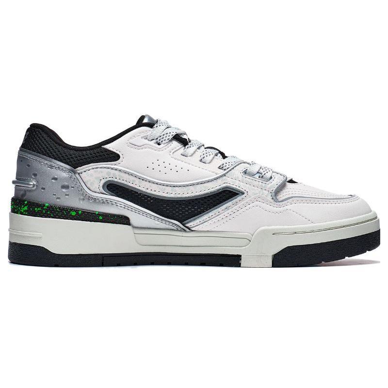 Li Ning 001 BTC Cushioning, Wear Resistant Low top Skateboard Shoes Men's Mist White AGCT067-2