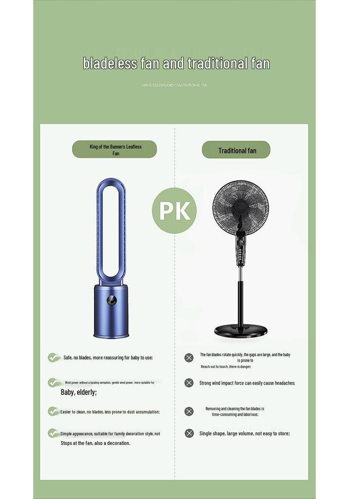 Silent Bladeless Tower Fan: Electric Air Circulation & Floor Cooling for Home