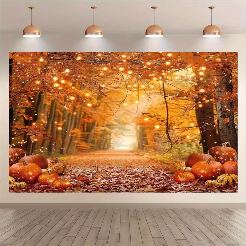 2D Thanksgiving Forest Backdrop Autumn Leaves Photography Background
