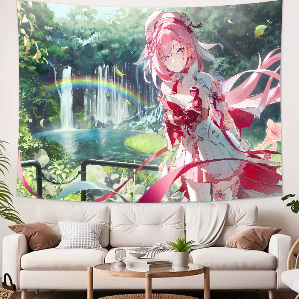 XXL Cool Honkai Impact 3rd Gaming Cute Girl Elysia Tapestry Decoration Bedroom Dormitory Background Living Room Club Tapestry